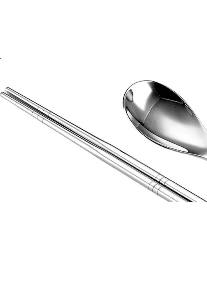 Yutai 304 Stainless Steel Cutlery Set With Soup Bowl, Rice Bowl, Soup Spoon, Rice Spoon, Hollow Chopsticks, Household Tableware - Image 2