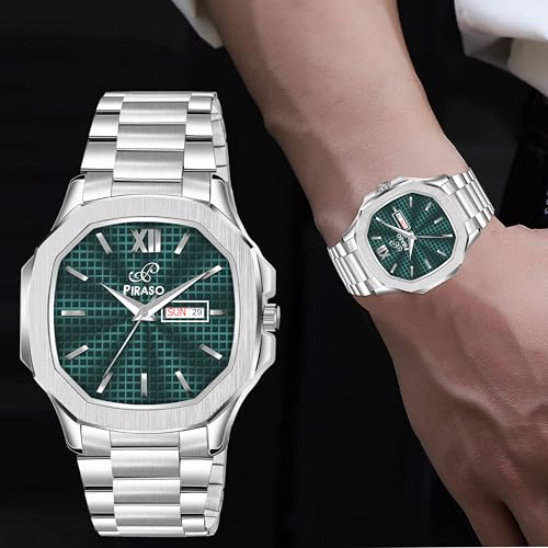 PIRASO PS3027 Square CASE Watch for Men (Turquoise) - Image 4