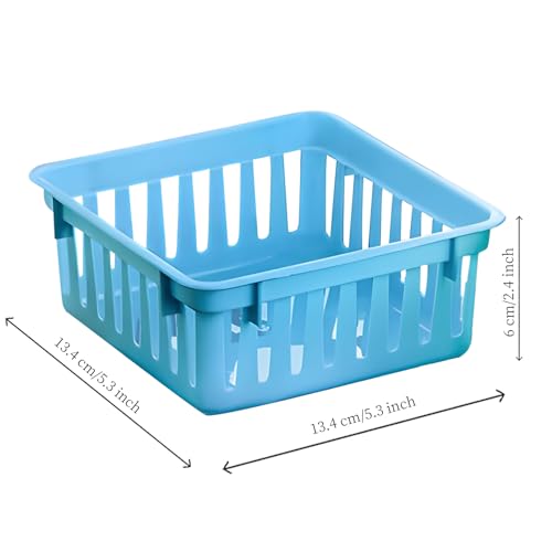 Hyuetrsa 24 Pack Classroom Storage Baskets, Small Colorful Plastic Storage Trays, Pencil Holders for Organizing, Crayon Pencil Containers Organizer Bins for Desk Drawer Home Office, 2.4x5.3x5.3 inch - Image 2