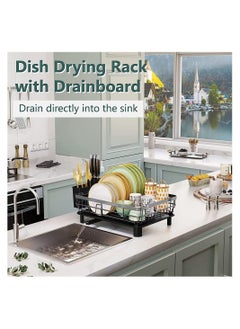 DMG TECH Dish Drying Rack, Stainless Steel Multifunctional Dish Drying Rack Used Over Sink, in Sink & on Countertop, with Drainage, Rustproof Kitchen Dish Drying Rack with Removable Cutlery Holder  - Image 4