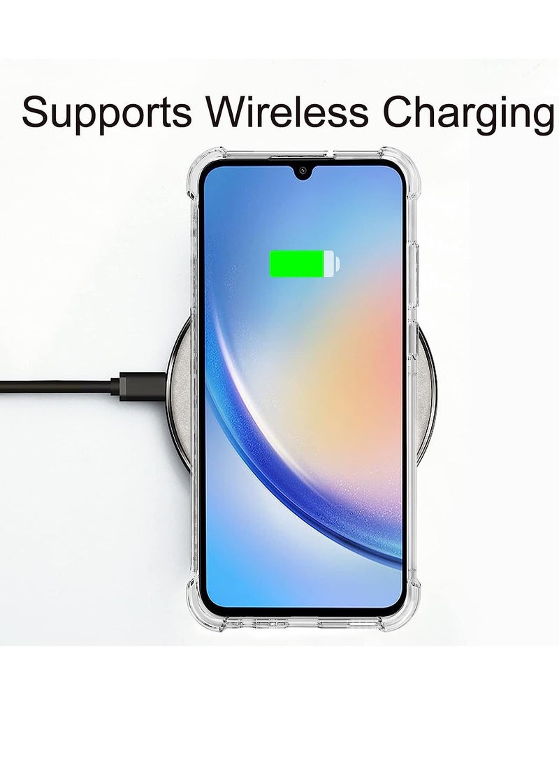 DUSALA Samsung Galaxy A34 5G Case Clear Girls Women Boys Reinforced Corners TPU Shock-Absorption Flexible - Image 3