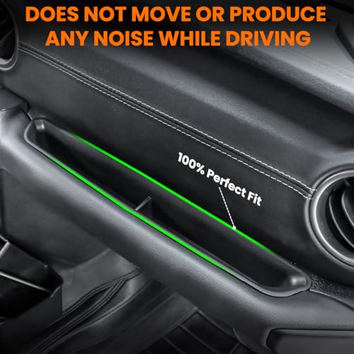 DIAMOOKY دياموكي 4 قطع منظم مركز التحكم المحسن لجيب رانجلر JL JLU 4xe 2018-2025 وغلاديator JT 2020 2021 2022-2025 ملحقات صندوق تخزين ذراع الراحة الجانبي (غير مناسب لـ JK/JKU) - Image 5