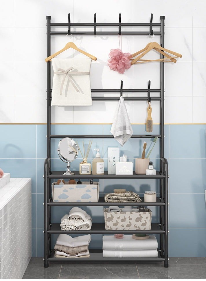 COYICMSS Metal Multi-Layer Shoe and Hat Rack Household Multifunctional Shoes Racks，153*80*26 cm (Black) - Image 2