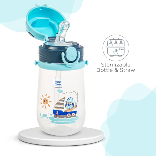 Mee Mee Kid's Trainer Sippy Cup | Leakproof Sipper for Toddlers | Dual Handle for Easy Grip | Non -Toxic, Lightweight & BPA Free, Light Blue (240 Ml) - Image 5