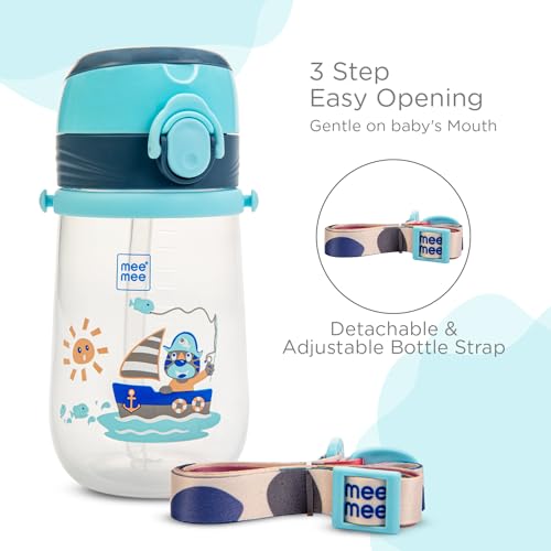 Mee Mee Kid's Trainer Sippy Cup | Leakproof Sipper for Toddlers | Dual Handle for Easy Grip | Non -Toxic, Lightweight & BPA Free, Light Blue (240 Ml) - Image 4