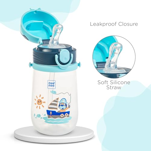 Mee Mee Kid's Trainer Sippy Cup | Leakproof Sipper for Toddlers | Dual Handle for Easy Grip | Non -Toxic, Lightweight & BPA Free, Light Blue (240 Ml) - Image 3
