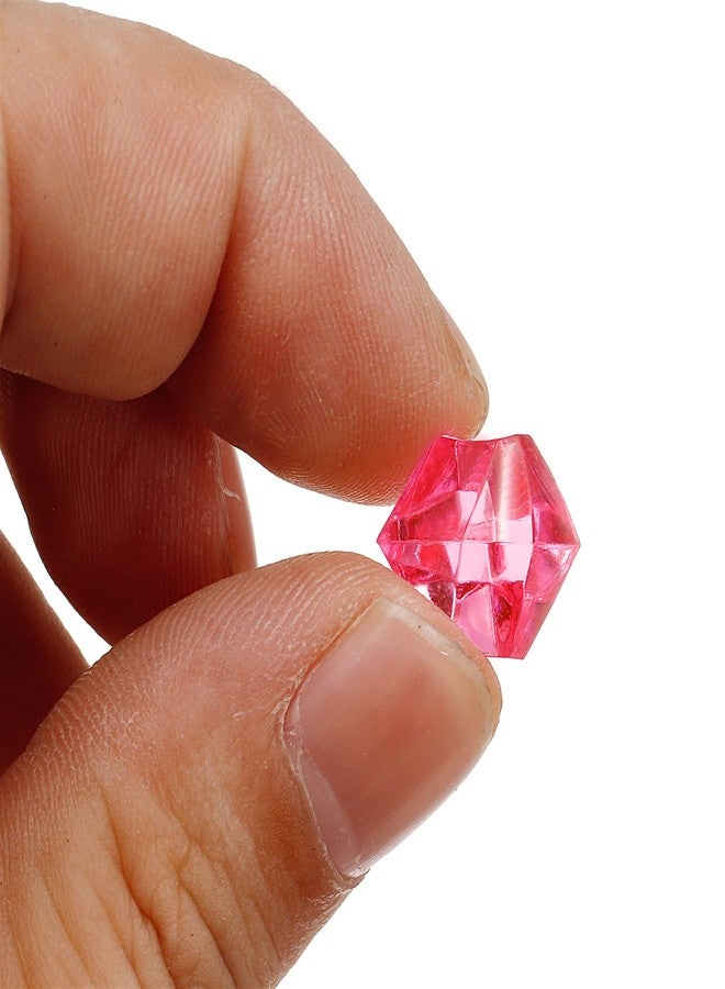 PATIKIL 14x11mm Fake Ice Rocks Cube, 1 Pack (447Pcs) Acrylic Irregular Crushed Crystal Rock Fake Diamond for Home Wedding Decor Photography Props, Dark Pink - Image 4