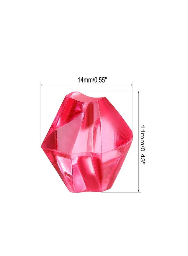 PATIKIL 14x11mm Fake Ice Rocks Cube, 1 Pack (447Pcs) Acrylic Irregular Crushed Crystal Rock Fake Diamond for Home Wedding Decor Photography Props, Dark Pink - Image 2