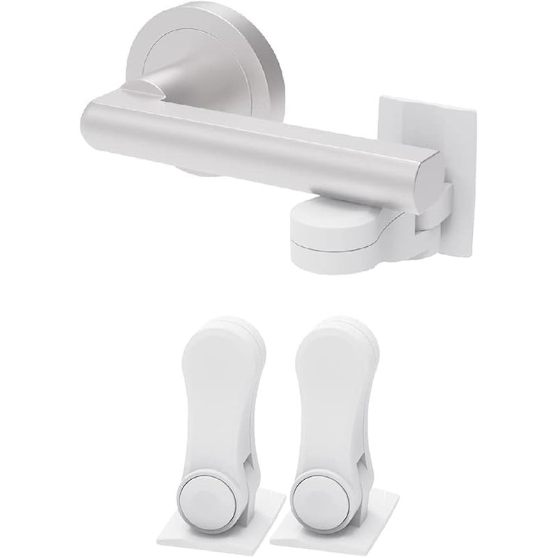 INAYA Child Proof Door Lever Lock - Door Handle Lock - 3M Adhesive - Minimalist Design - No Drilling Child Safety Door Handle Locks . (2 Pack) - Image 1