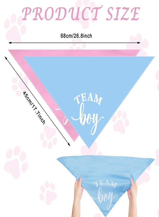 Whaline 2 Pack Gender Reveal Dog Bandana Team Boy Team Girl Triangle Pet Scarf Pink Blue Pregnancy Announcement Pet Neckerchief for Pets Daily Wear Photo Prop Party Supplies, 26.8 x 17.7 x 17.7 Inch - Image 2