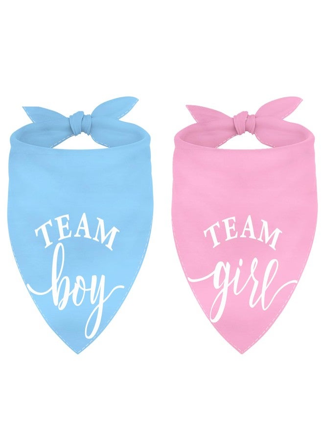 Whaline 2 Pack Gender Reveal Dog Bandana Team Boy Team Girl Triangle Pet Scarf Pink Blue Pregnancy Announcement Pet Neckerchief for Pets Daily Wear Photo Prop Party Supplies, 26.8 x 17.7 x 17.7 Inch - Image 1
