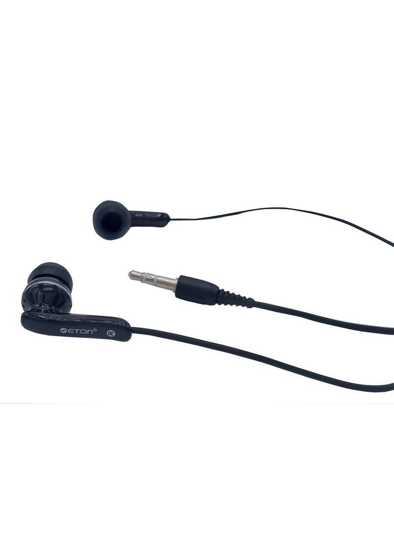 eton سماعات أذن Et 922 صوت واضح كريستالي سماعات داخل الأذن لعزل الضوضاء بأسلوب عالي الدقة ب Bass عميق وثقيل لأجهزة آيفون وآيبود وآيباد وMP3 وسامسونج جالاكسي ونوكيا وHTC باللون الأسود - Image 1