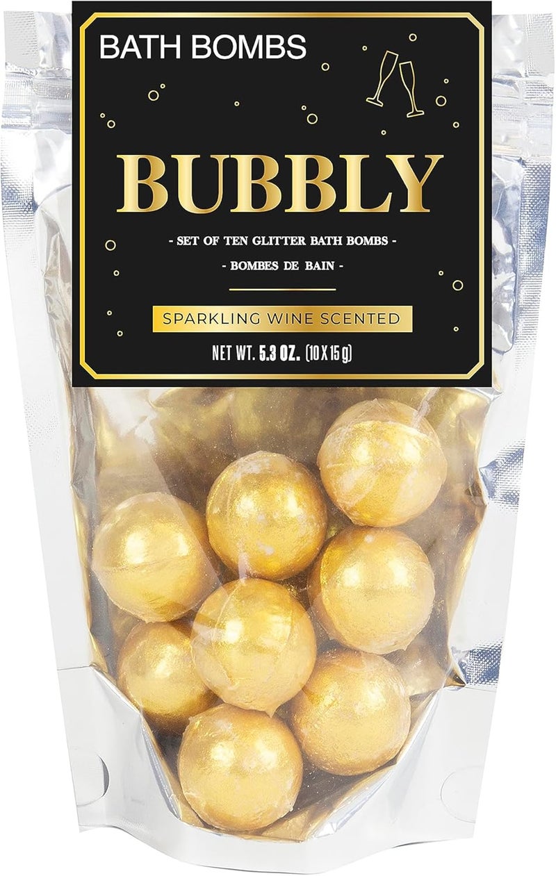 Gift Republic Sparkling Wine Scented Gold Bath Bombs 10Pack