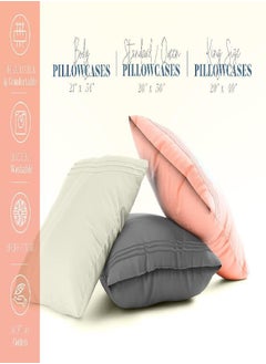 Elegant Comfort Solid Pillowcases 1500 Thread Count Egyptian Quality - Easy Care, Smooth Weave, Wrinkle and Stain Resistant, Easy Slip-On, 2-Piece Set, King Pillowcase, Taupe