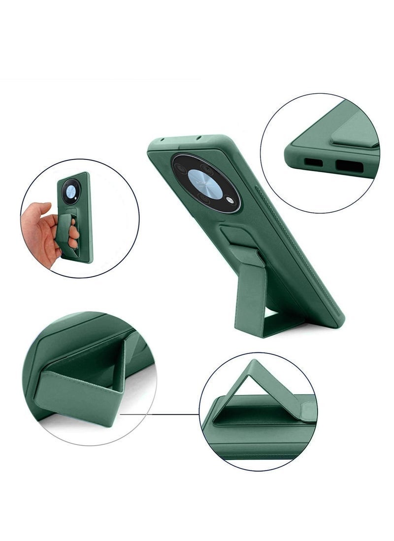 MUNTAQI Huawei Nova Y90 Hand Grip Magnetic Kickstand Case Cover – Dark Green - Image 5