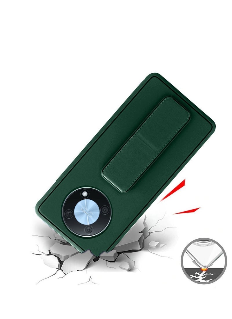 MUNTAQI Huawei Nova Y90 Hand Grip Magnetic Kickstand Case Cover – Dark Green - Image 2