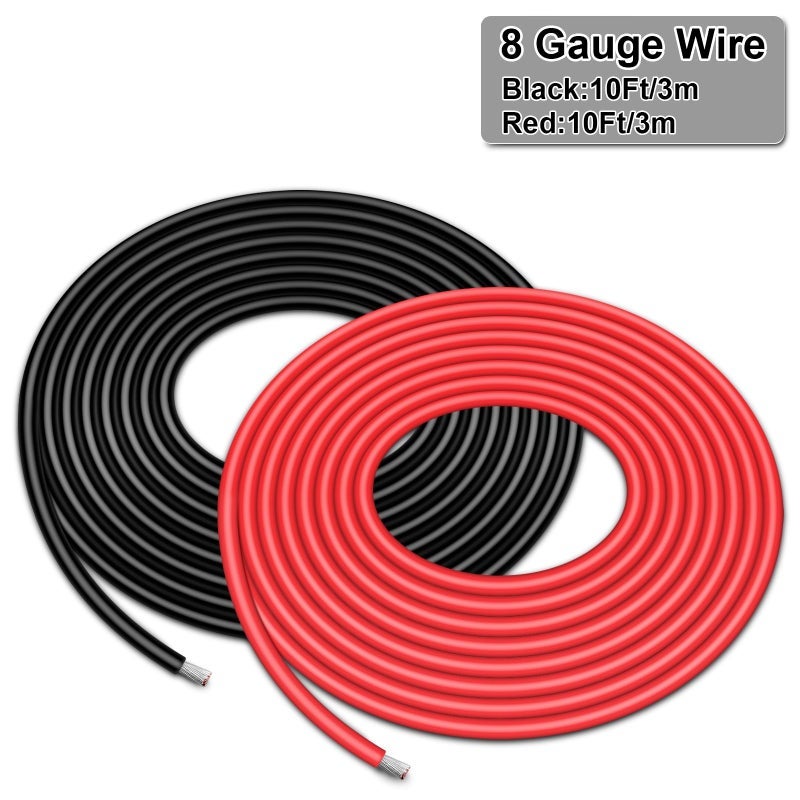 iGreely 8 Gauge Wire - iGreely 10 FT Red & 10 FT Black 8 Gauge Tinned Copper Electrical Wire Cable for Car Audio Automotive Trailer Marine Harness Wiring 8AWG 10Ft - Image 4