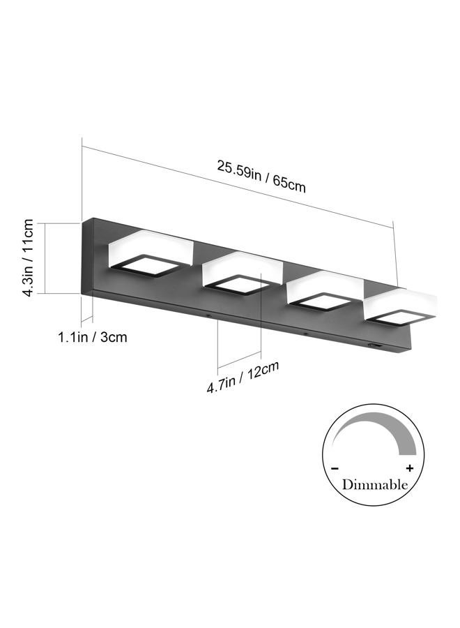 Ralbay 5 Color Temperature Lights 4 Lights Black Vanity Lights Dimmable Acrylic Modern LED Black Bathroom Vanity Lighting Fixtures - Image 5