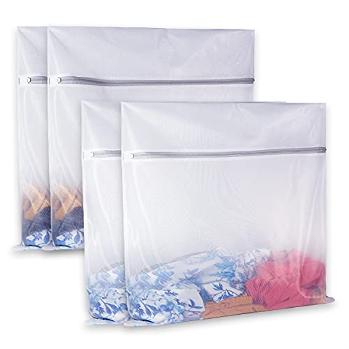 SUERIV Laundry Mesh Bag-Heavy Duty Mesh Laundry Bags,Laundry Bags Mesh Wash Bag for Washing Machine-Supper Zipper Net Laundry Bag for Travel,Lingerie,Sweater,Garment,Undergarment 4（24Inch×24Inch） - Image 1