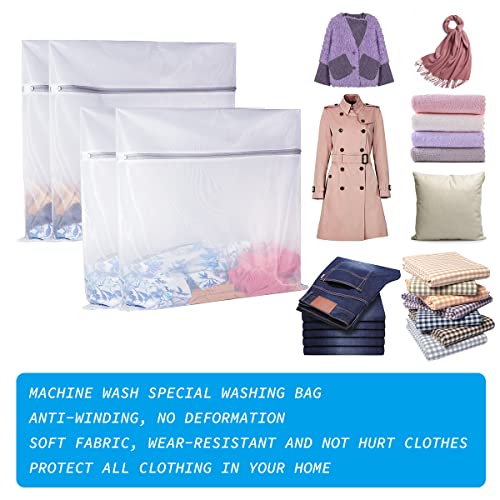 SUERIV Laundry Mesh Bag-Heavy Duty Mesh Laundry Bags,Laundry Bags Mesh Wash Bag for Washing Machine-Supper Zipper Net Laundry Bag for Travel,Lingerie,Sweater,Garment,Undergarment 4（24Inch×24Inch） - Image 3