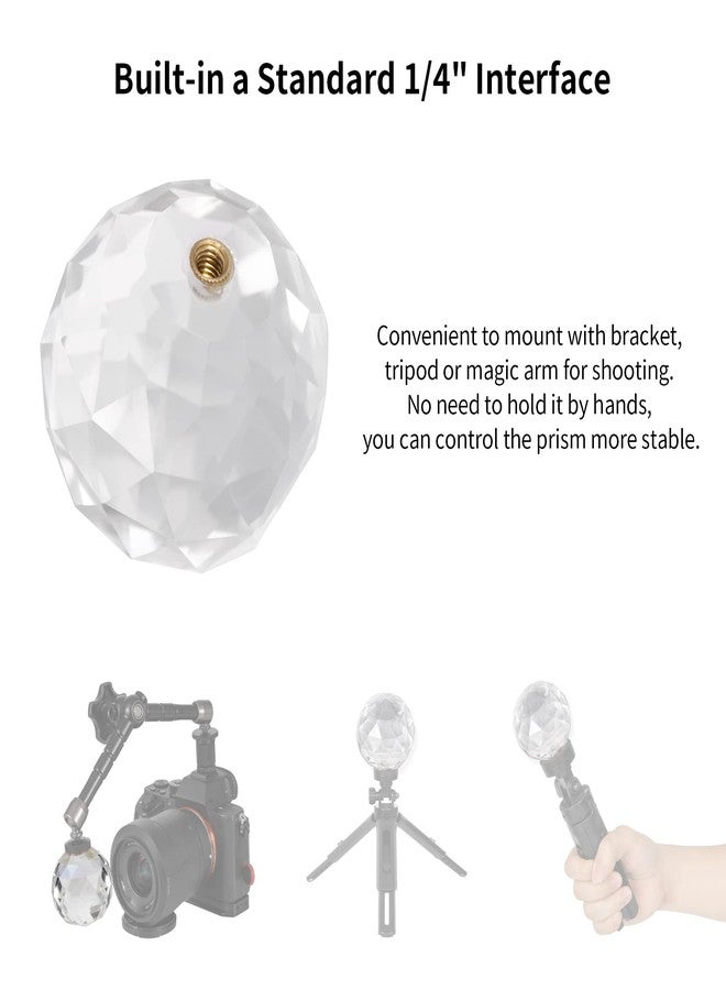 Meking Photography Prism with Microfiber Cleaning Cloth, Optical Crystal Glass Ball Filter with 1/4" Thread Mount, Portable 60mm Rainbow Prism for Photos and Teaching Light Spectrum - Image 2