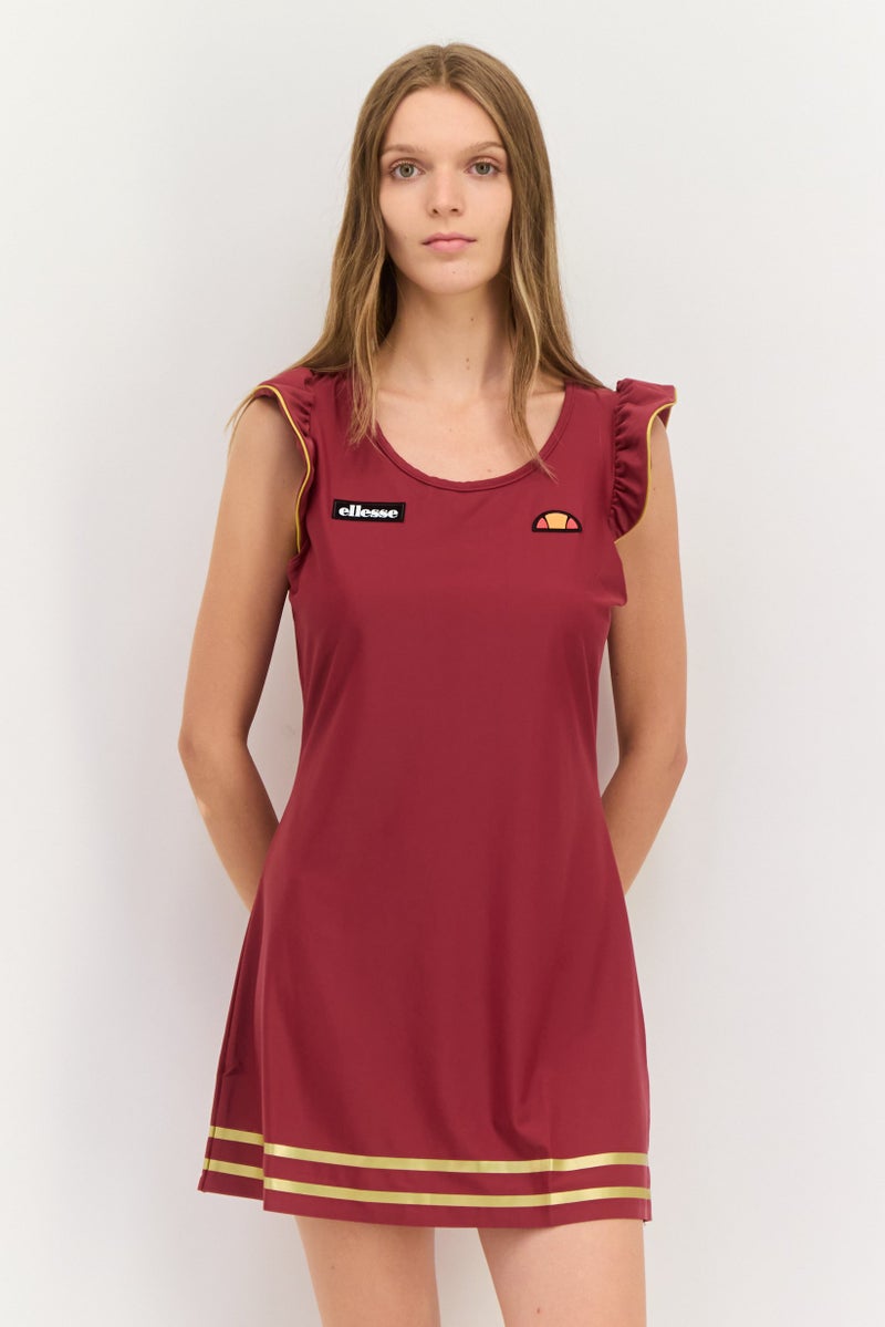 Ellesse فستان رياضي نسائي بدون أكمام مناسب في الهواء الطلق، بورغندي - Image 1