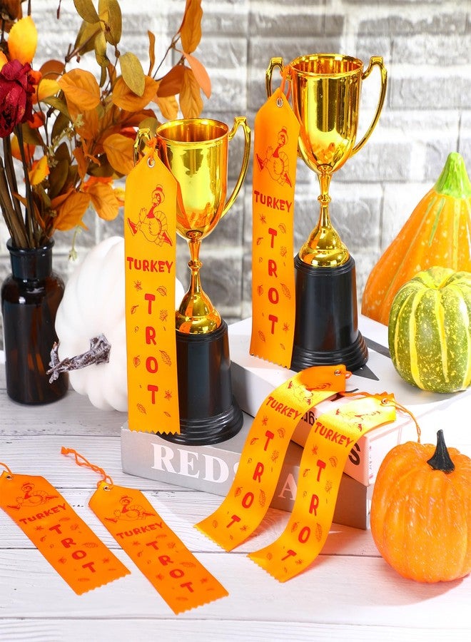 Mindsoft 100 Pcs Thanksgiving Turkey Trot Award Ribbons Bulk 2 x 8 Inch Thanksgiving Turkey Medal Ribbons with Card and String Thanksgiving Turkey Race Prizes Ribbons for Tournament Party Family - Image 4