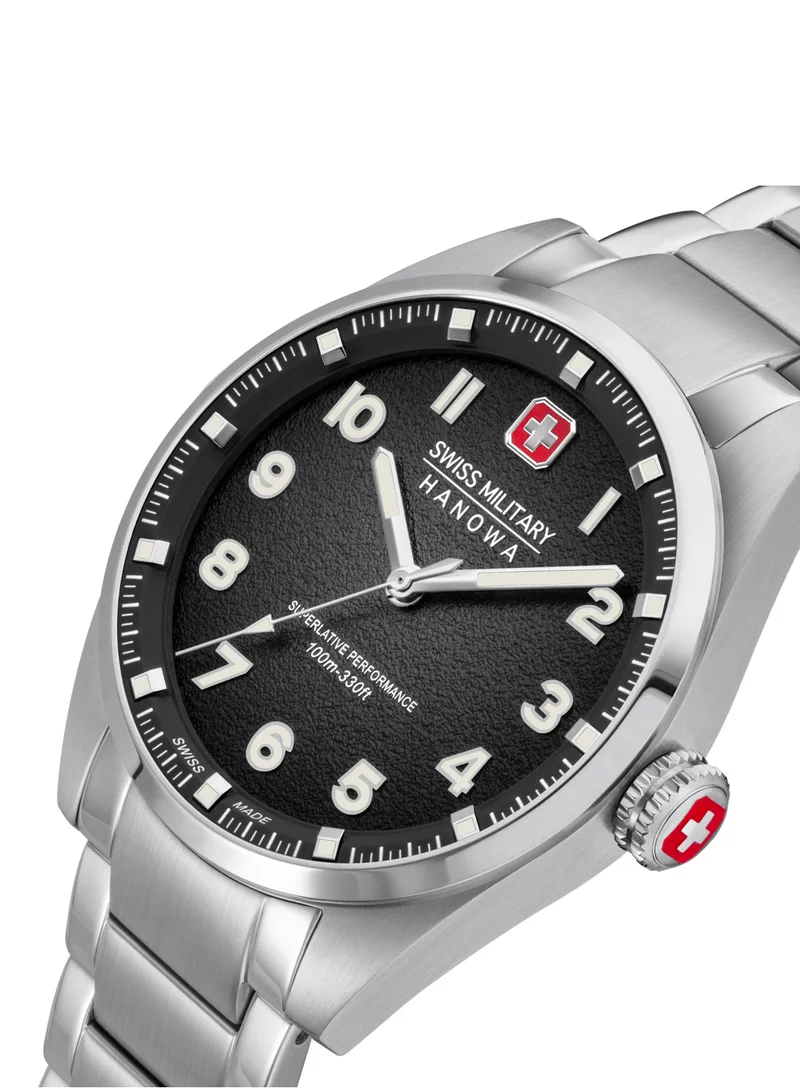 SWISS MILITARY HANOWA Swiss Military Hanowa Greyhound Watch for Men with Silver Stainless Steel Bracelet 10 Atm - SMWGG0001503