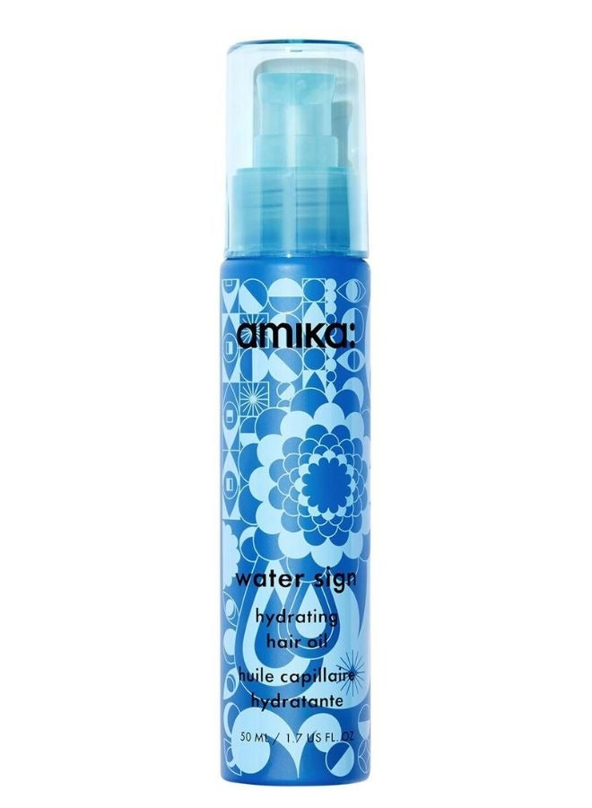 amika Amika Water Sign Hydrating Hair Oil – Lightweight, Non-Greasy Hair Oil with Hyaluronic Acid, Squalane, and Sea Buckthorn for Deep Moisture, Frizz Control, Softness, and High Shine – 50 ml / 1.7 oz, Vegan & Cruelty-Free - Image 1