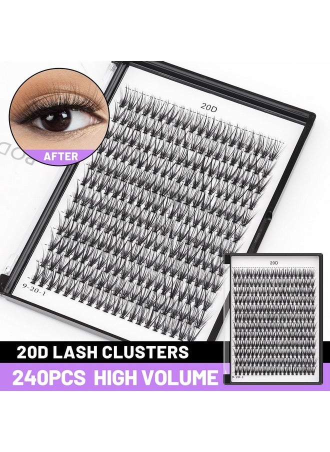 Bodermincer D Curl 10D/20D/30D Clusters Lashes 8-22Mm To Choose Natural Lash Clusters Eyelash Extension Soft Lashes Individual Eyelashes (20D-0.07-D Curl -18Mm)  - Image 2