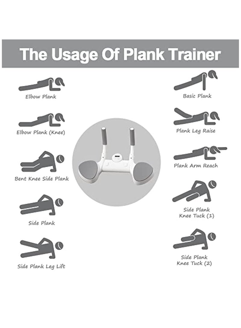 Plank Core Trainer Plank Support Equipment, with Timer ABS Push Up Fitness Board Core Trainer Portable Adjustable Count Exerciser Board Non-Slip Gym Abdominal Muscle Training Kit for Home Gym Office - Image 5