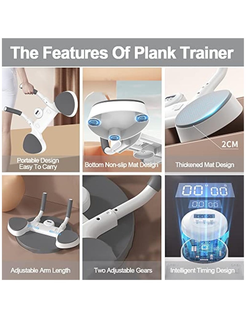 Plank Core Trainer Plank Support Equipment, with Timer ABS Push Up Fitness Board Core Trainer Portable Adjustable Count Exerciser Board Non-Slip Gym Abdominal Muscle Training Kit for Home Gym Office - Image 4