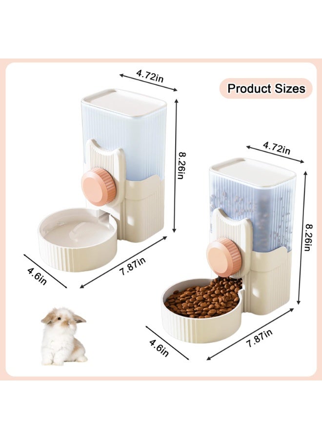 عام مجموعة مغذي وشارب تلقائي معلق، وعاء طعام أرابيت سعة 1000 مل، زجاجة ماء مثبتة على القفص، مغذي بالجاذبية معلق للحيوانات الأليفة الصغيرة مثل الأرانب، القوارض، القطط، الكلاب، وخنازير غينيا. - Image 3