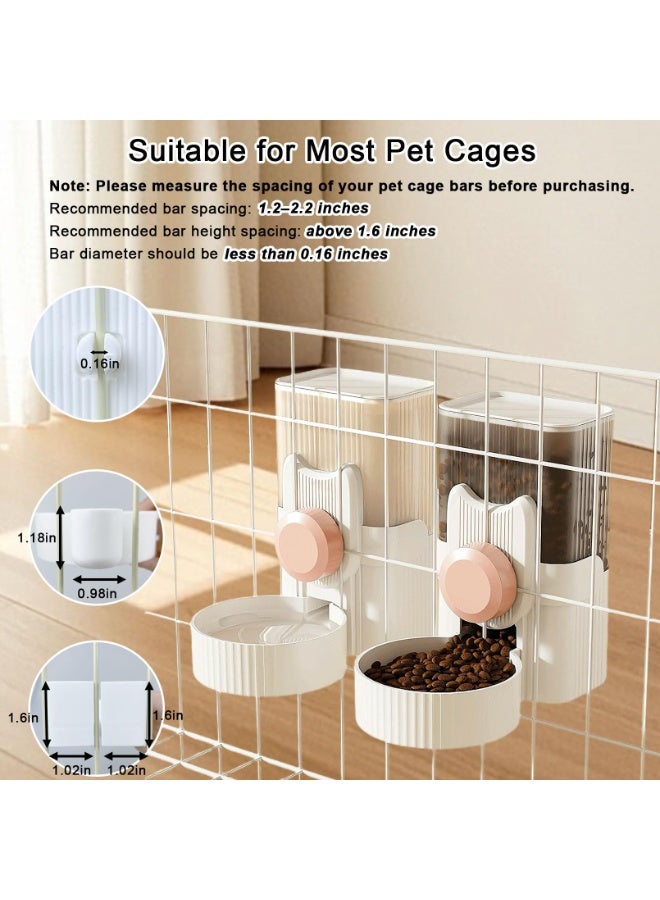 عام مجموعة مغذي وشارب تلقائي معلق، وعاء طعام أرابيت سعة 1000 مل، زجاجة ماء مثبتة على القفص، مغذي بالجاذبية معلق للحيوانات الأليفة الصغيرة مثل الأرانب، القوارض، القطط، الكلاب، وخنازير غينيا. - Image 2