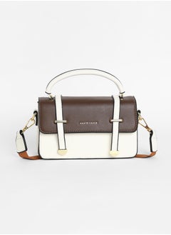 Haute Sauce Women's The Linea Hand Bag - Ivory White & Chocolate Brown  - Image 4