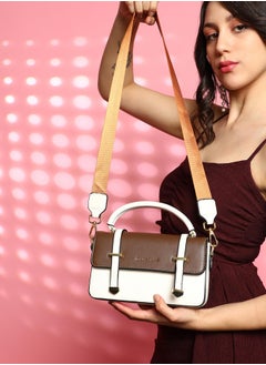 Haute Sauce Women's The Linea Hand Bag - Ivory White & Chocolate Brown  - Image 2