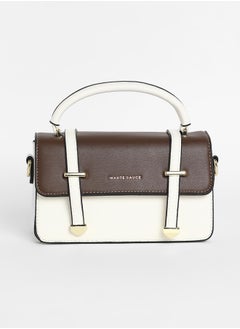 Haute Sauce Women's The Linea Hand Bag - Ivory White & Chocolate Brown  - Image 5