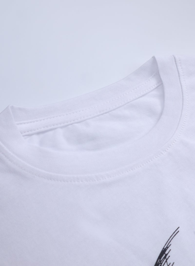 Summer T-Shirt for Boys - Cotton Blend Crew Neck Tee with Planet Print, Short Sleeves, Soft & Breathable - For Aged 3-11 Years  - Image 3
