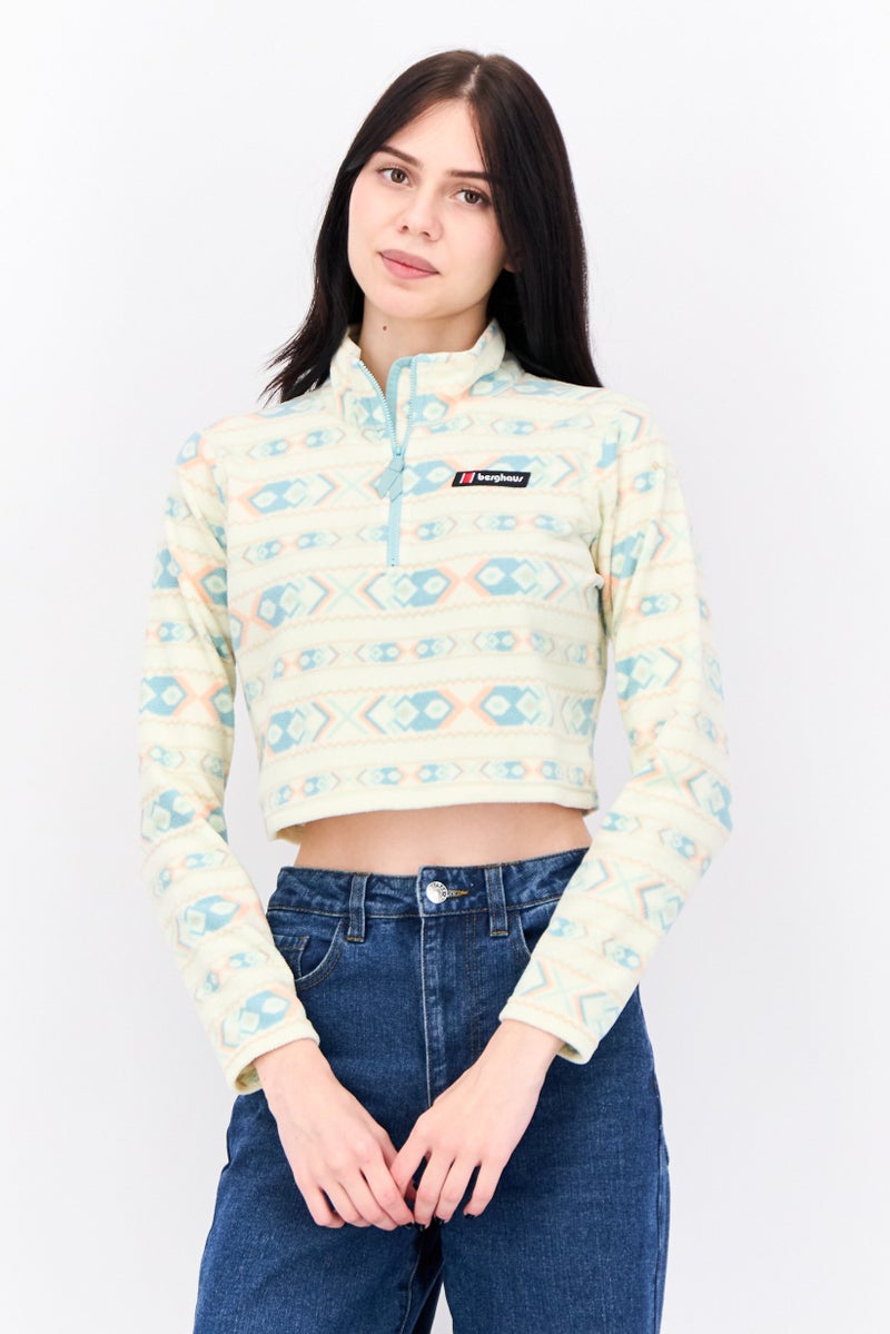 Berghaus Women Mock Neck Fleece Allover Print  Long Sleeves Sweatshirt, Multicolor - Image 1