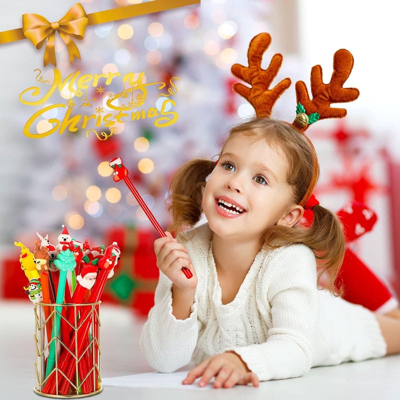 كلاراكو 88 عبوة من أقلام حبر جل عيد الميلاد الكرتونية الجديدة أقلام حبر جاف رجل ثلج رنة سانتا بير شجرة 22 نمطًا من الألعاب هدايا الحفلات هدايا عيد الميلاد لحقائب الهدايا لأعياد الميلاد والمكتب واللوازم المدرسية - Image 3