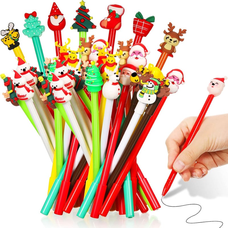 كلاراكو 88 عبوة من أقلام حبر جل عيد الميلاد الكرتونية الجديدة أقلام حبر جاف رجل ثلج رنة سانتا بير شجرة 22 نمطًا من الألعاب هدايا الحفلات هدايا عيد الميلاد لحقائب الهدايا لأعياد الميلاد والمكتب واللوازم المدرسية - Image 1