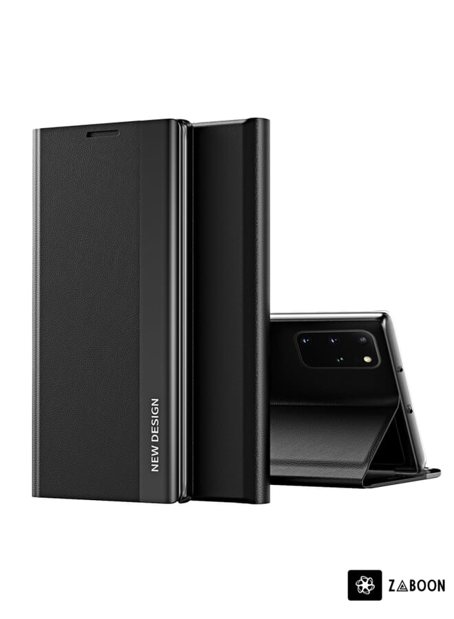 Zaboon Protective Case For Samsung Galaxy A71 5G Side Electroplated Magnetic Ultra-Thin Horizontal Flip Leather Case with Holder - Image 1