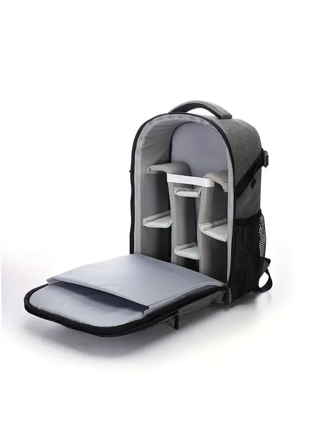 حقيبة كتف كاميرا SLR رمادية كبيرة السعة حقيبة ظهر للتصوير الخارجي للرجال والنساء - Image 5