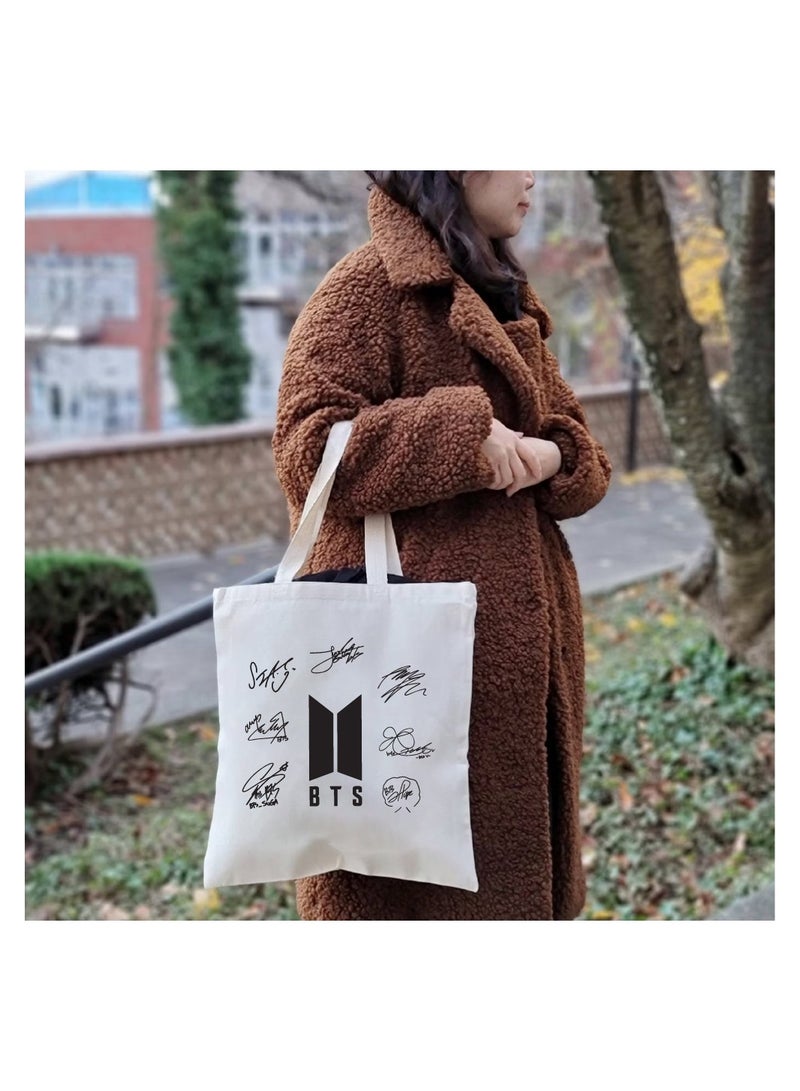 BTS - Cotton bags - Reusable cotton bags - Eco Friendly - Light Weight - For grocery, school, office, Travel - Image 5