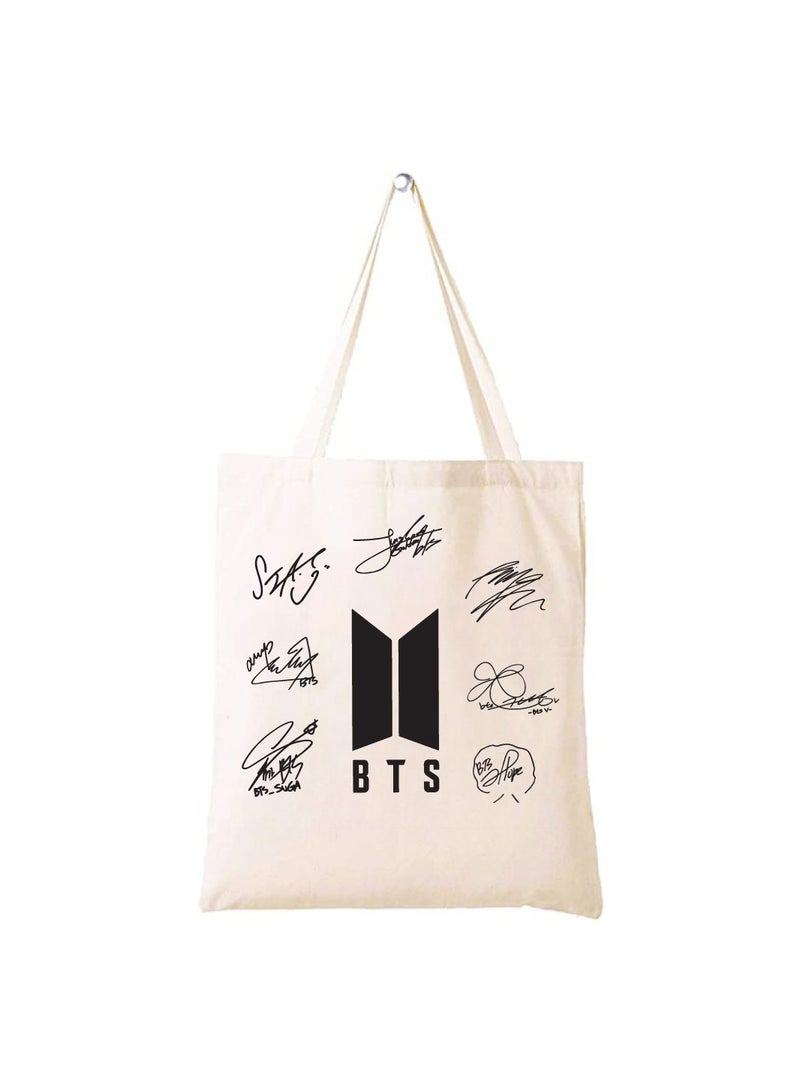 BTS - Cotton bags - Reusable cotton bags - Eco Friendly - Light Weight - For grocery, school, office, Travel - Image 1