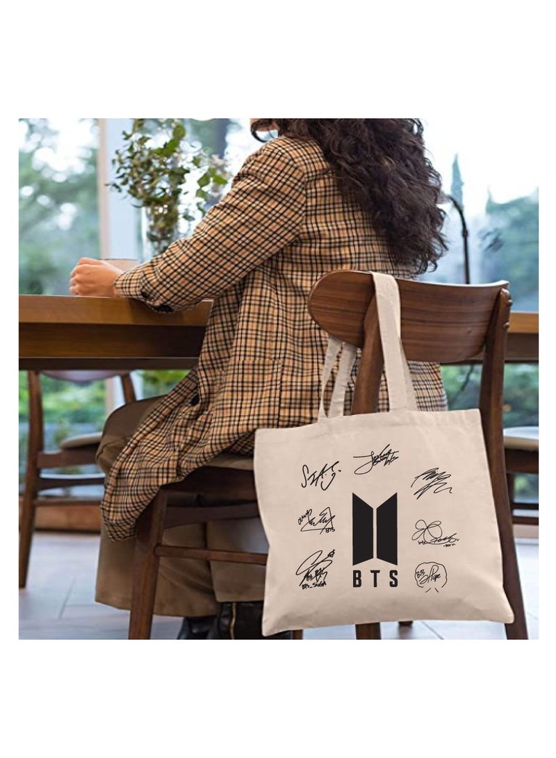 BTS - Cotton bags - Reusable cotton bags - Eco Friendly - Light Weight - For grocery, school, office, Travel - Image 3