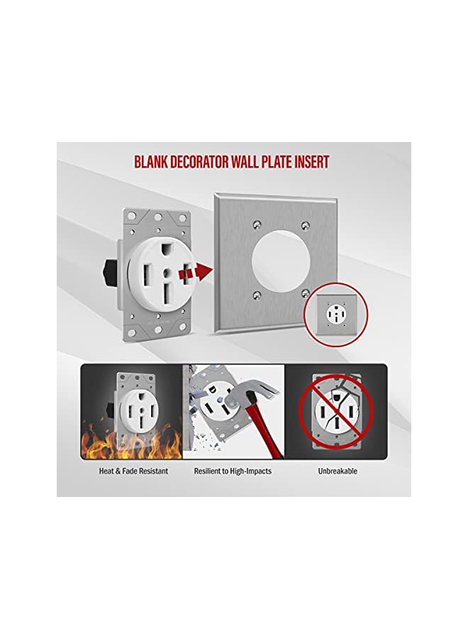 promass 50 Amp Range Receptacle Outlet for RV and Electric Vehicles, NEMA 14-50R, 3-Pole, 4 Wire (10, 8, 6, 4 AWG Copper Only), 125/250V, 66500-W, White, 1 Pack - Image 5