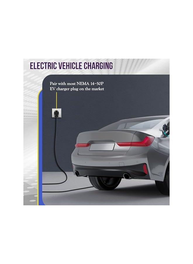 promass 50 Amp Range Receptacle Outlet for RV and Electric Vehicles, NEMA 14-50R, 3-Pole, 4 Wire (10, 8, 6, 4 AWG Copper Only), 125/250V, 66500-W, White, 1 Pack - Image 4