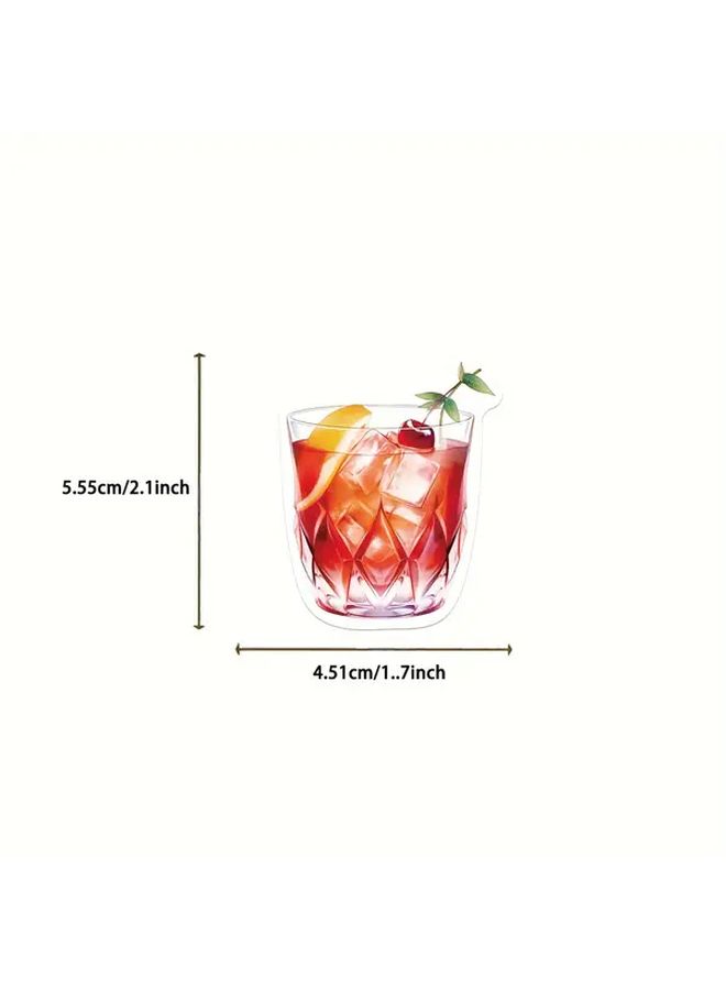 Watercolor Cocktail Stickers 50pcs Waterproof Reusable Vinyl Decals For Laptop Bottle - Image 2