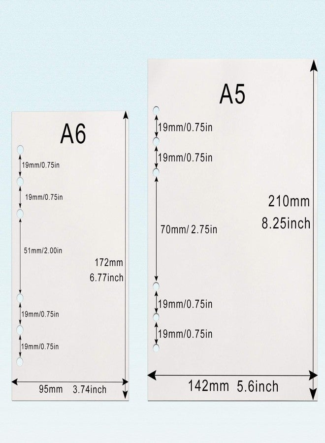 Toplive A5 Refill Paper, [3 Pack] 100GSM Thick 6 Hole Filler Inserts - 135 Sheets (270 Pages) for 6 Ring Binder Journal Notebook, Blank - Image 3
